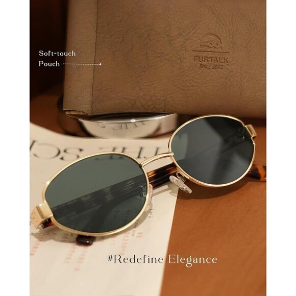 ? Sunglasses Women Grey Retro Oval Protection Trendy Sunnies Shade Eyewear main image 6